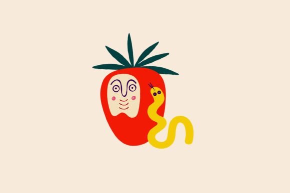 Apple and Worm SVG Clipart: A Playful Touch for Embroidery Projects