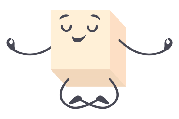 Funny Sugar Cube Mascot in Lotus Pose Review