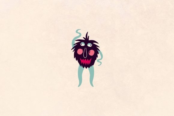 Monster Gin with Funny Smile Face